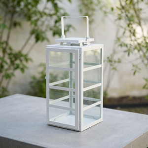 โคมไฟเชิงเทียนโลหะสแตนเลสลายทางสำหรับตกแต่งบ้าน - Product Image 1