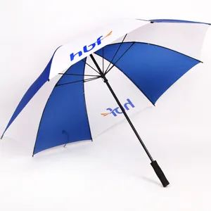 Venda quente Grande Windproof 30 Polegada Guarda-chuva De Golfe Branco e Azul Marinho Guarda-chuva De Golfe