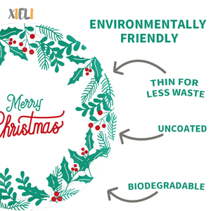 Xieli Assiettes À <span class=keywords><strong>Carton</strong></span> Décoratives Adaptées Aux Besoins Du Client De Feuilles De Houx De Thème De Noël - Product Image 5
