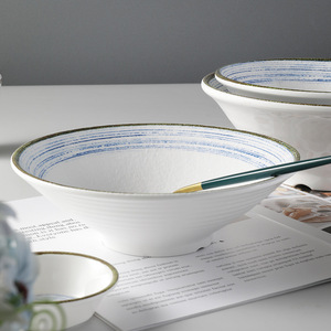 Bol à ramen en mélamine imitation porcelaine, style japonais, grand bol à soupe évasé en plastique, bol à nouilles, durable pour la restauration hôtelière - Product Image 5
