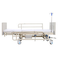 Lit médical manuel pour patient paralysé à domicile, 3 manivelles, lit de soins infirmiers à domicile avec toilettes