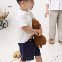 Shorts pour bébés garçons en lin/coton, best-sellers, printemps-été, pantalons doux et unis avec taille élastique pour nouveau-nés et enfants