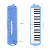 32-Key ME-32B Blue Melodica Stainless Steel School Teaching Musical Instrument Accessory for Students