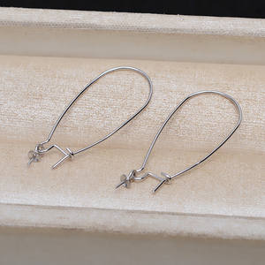 Aretes de Plata S925 de Estilo Simple con 4818 Broches para Oreja, Accesorios de Perlas de 7-10 mm, Componentes y Fornituras de Joyería DIY de Círculo Fino - Product Image 1