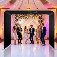 Photomaton suspendu 360° avec éclairage LED RVB, logo personnalisé, toile de fond en tissu style magazine Vogue pour fête
