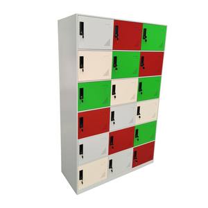 फैक्ट्री 18 डोर स्टील लॉकर के साथ पैडलॉक धातु कैबिनेट लोहे के अलमारी भंडारण के साथ मुख्य लॉक इकट्ठे कर्मचारी वार्डरोब जिम स्कूल - Product Image 3