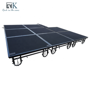 Escenario Plegable de Acero Móvil, Escenario Portátil para Eventos, Sistema de Equipo de Escenario Resistente con Ruedas - Product Image 3