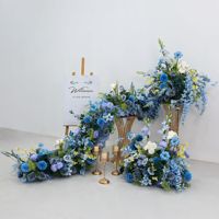 Boules de fleurs artificielles bleues pour table de mariage, bouquets de mariage en gros, décoration de table de mariage et boules de fleurs artificielles