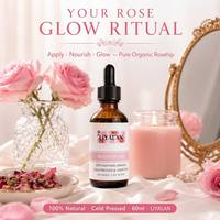 Aceite de Rosa Mosqueta 100% Natural y Orgánico, Puro, Prensado en Frío, Sin Refinar, Suero Hidratante Antienvejecimiento para Rostro, Cabello y Piel, 60 ml, Vegano, OEM Personalizado