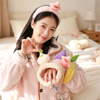 Set de Bandeaux de Spa à Lien Rose, Peluche Douce, pour Maquillage, Cadeau pour Filles