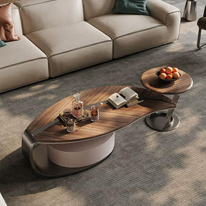 现代家居家具套装实木电视柜叶形茶几支架客厅新设计流行石材 - Product Image 3