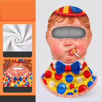 Cagoule de ski amusante pour homme, imprimée visage de bébé 3D, avec moustache blanche, couvrant entièrement le visage, respirante, avec ouverture pour les yeux, extensible