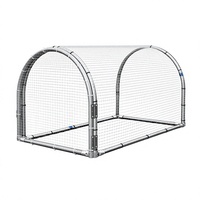 Cage à volailles en métal robuste avec grillage dense de type H, revêtement poudré, fermeture coulissante horizontale, pour l'extérieur, toutes saisons