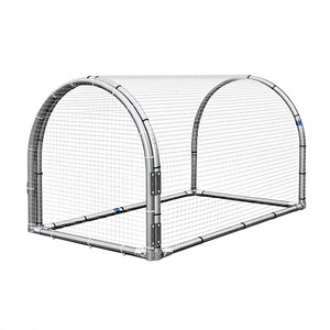 Cage à volailles en métal robuste avec grillage dense de type H, revêtement poudré, fermeture coulissante horizontale, pour l'extérieur, toutes saisons - Product Image 5