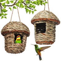 Vente en usine, niche d'oiseau pour Cage ou extérieur suspendu, nidification d'oiseau naturel fait à la main, petit nid d'oiseau pour colibri