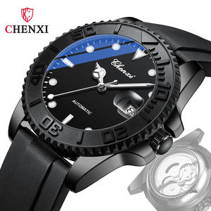 Nouvelle montre mécanique automatique <span class=keywords><strong>Dawn</strong></span> pour homme, calendrier, luminescente, étanche, bracelet en silicone fantôme, tendance - Product Image 1