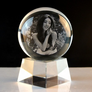 3D <strong>Moon</strong> Crystal <strong>Ball</strong> Paperweight Laser Engraved Glass Sphere Display Globe Meditation <strong>Ball</strong> Home Decor with Crystal Stand - Product Image 6