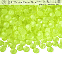 OLeeya Strass en verre à dos plat, colorés, néon, non thermocollants, pour accessoires de décoration DIY