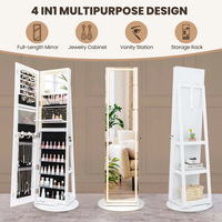 Armoire de présentation de bijoux minimalisme moderne miroir complet rotatif à 360 degrés au sol