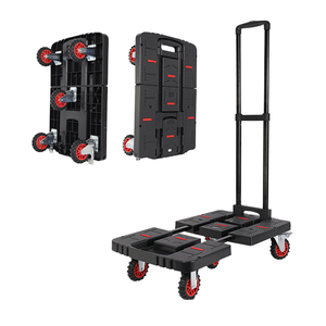 รถเข็นล้อลาก6ล้อสากลพับได้มีแพลตฟอร์มพลาสติกขนาด70กก. โรงงานบูติกออกแบบได้ตามต้องการ - Product Image 2