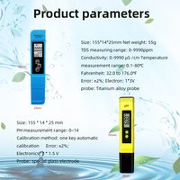 Kits de test d'eau de qualité supérieure pour l'eau potable TDS mètre testeur d'eau numérique PH mètre numérique PH TDS mètre