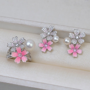 Ensemble de pendentifs et de boucles d'oreilles en argent S925, accessoires de bricolage pour cheveux, perle vide de 8 à 18 mm, support de perle, bijoux tendance par Tide 2708 - Product Image 3