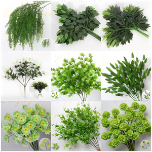 Décorations florales suspendues sur le thème vert de mariage, herbe de la pampa, floristerie, fond de plafond, feuillage artificiel - Product Image 6