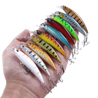 Vente en gros Leurre Minnow coulant 80mm 9g, appât dur artificiel effet laser, Jerkbait pour la pêche au bar, au brochet, à la truite et en eau salée