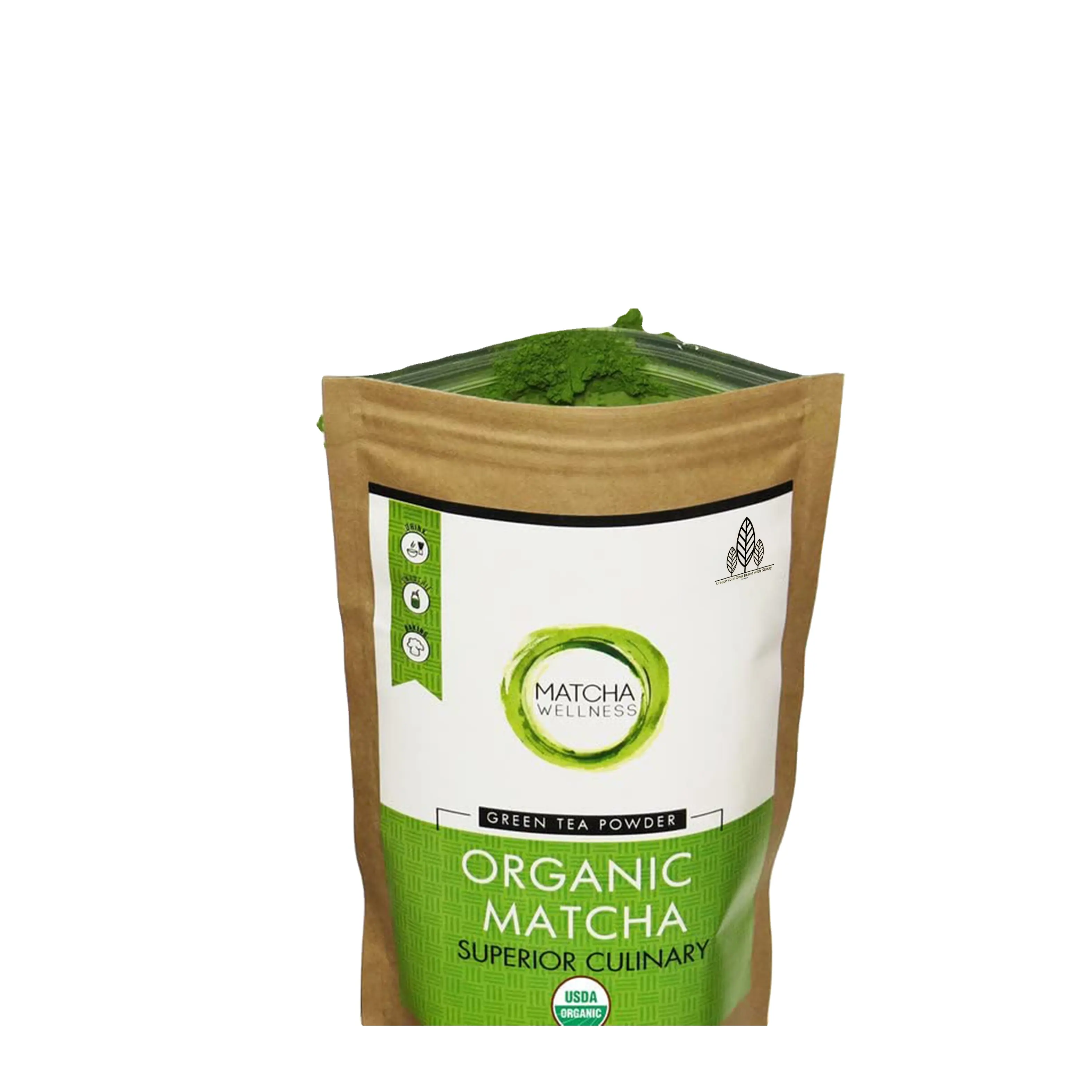 Matcha हरी चाय पाउडर ताजा घास खुशबू कार्बनिक औपचारिक ग्रेड 100% शुद्ध प्रीमियम OEM थोक कस्टम पैकेज