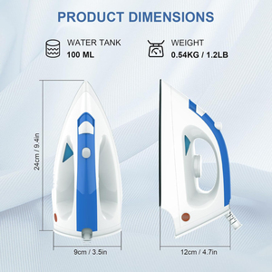 Professional <b>Electric</b> 1200W Ceramic Soleplate Dry Iron Portable Travel <b>Steamer</b> Auto 1 Year Warranty 0.96m Cord English Operation - Product Image 4