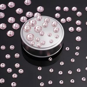 Perles de strass à coudre en résine époxy Rosaline 5 mm, à dos plat et trou central, pour la confection de bijoux et de pendentifs médaillons - Product Image 6