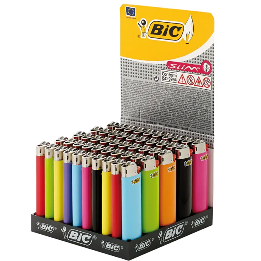 מקורי צרפת מציתי BIC מלא גודל סגנון אופנה מגוון צבעים 50 לספור מגש מציתים חד פעמי