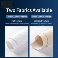 Toile tendue vierge DX Designs 100 % coton et lin pour peinture, impression personnalisée disponible, plusieurs tailles