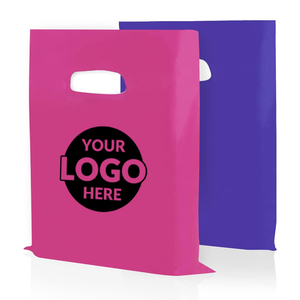 Borse di Plastica Nera Personalizzate con <span class=keywords><strong>Logo</strong></span> Stampato, Pieghevoli e Fustellate per Negozi al Dettaglio, Boutique e Confezionamento Abbigliamento - Product Image 4