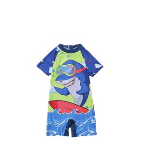 ชุดว่ายน้ำวันพีซสำหรับเด็กชายแห้งเร็วพิมพ์ลายนักบินอวกาศชุดว่ายน้ำสำหรับเด็กอายุ 3-12 ปีแขนสั้นสีน้ำเงิน - Product Image 5