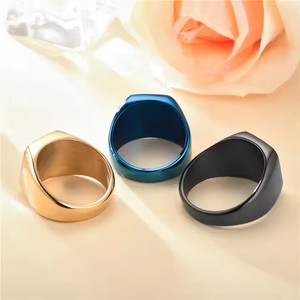 Anelli in acciaio inox di alta qualità oro argento nero placcatura muratore anelli per gli uomini - Product Image 2