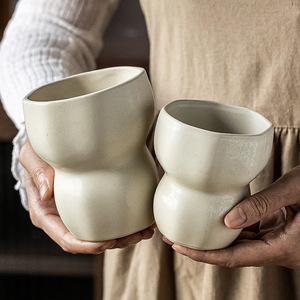 Taza de calabaza de cerámica característica de lujo, amasadora de mano para el hogar, Taza <span class=keywords><strong>Sin</strong></span> mango de estilo japonés, Taza <span class=keywords><strong>Sin</strong></span> mango de calabaza Mibai - Product Image 4
