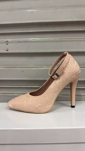 Escarpins à talons aiguilles en dentelle à bout pointu pour <span class=keywords><strong>femme</strong></span>, personnalisés OEM, élégants avec bride de cheville, pour mariage, soirée et <span class=keywords><strong>danse</strong></span> - Product Image 5
