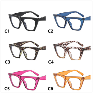 <span class=keywords><strong>2025</strong></span> QingQing女性用新しいトレンドのソリッドブルーライトフィルターメガネ三角形の猫目ローズレッドスタイルコンピュータ対応アイウェア - Product Image 6