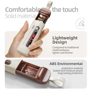 पोर्टेबल मिनी प्लास्टिक ग्रेड गोली आयोजक प्रारंभिक मध्य देर से 3 मिनट के पुश-पुल तीन भोजन दिन चिकित्सा भंडारण के लिए - Product Image 4