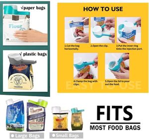 Clips de Sellado para Almacenamiento de Alimentos con Boquillas Vertedoras, Boquilla Dispensadora a Prueba de Humedad, Bolsa de Plástico para Snacks - Product Image 4