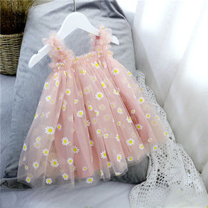 2022 Ins estate nuove ragazze senza maniche bretelle netto vestiti bambini netto principessa arcobaleno Tutu gonna bambina vestito - Product Image 2