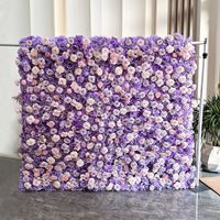 Support floral artificiel supérieur rose et violet en soie pour décoration de scène de mariage, fête d'anniversaire, toile de fond murale