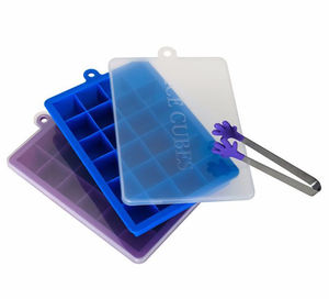 Plateau à glaçons carré en silicone 24 trous avec couvercle Moule à crème glacée durable de qualité alimentaire pour gelée de fromage pour aliments pour bébés - Product Image 2