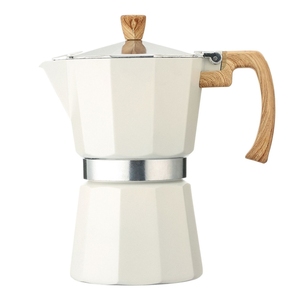 Cafetière <span class=keywords><strong>italienne</strong></span> à expresso pour 3 à 6 tasses, cafetière moka en aluminium, moka pot avec poignée en bois - Product Image 6
