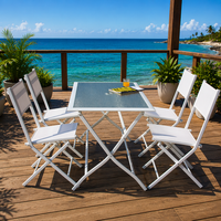 Ensemble table et chaises pliantes en aluminium, léger et moderne, pour balcon, café, extérieur, facile à ranger – Vente chaude