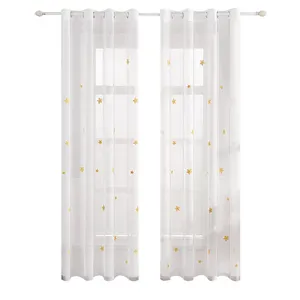 Wholesale RTS Popular Transparent Nice Europe Window Curtain Embroidered Living Room Tulle Cheap Sheer Curtains Supplier