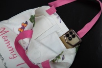 Bolsa de Compras Reutilizable de Lona con Diseño Floral y Opción de Tinte Personalizado para Tiendas Boutique y Marcas Sostenibles