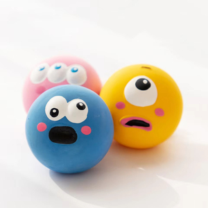 New Cute Cartoon Big Eyeball Dog <b>Squeaker</b> Chew <b>Toy</b> Environmental Friendly Interactive Rubber <b>Toys</b> for Pets - Product Image 1