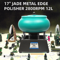 Polisseuse vibrante à bords métalliques en jade 2800 tr/min 12L, machine à polir les bijoux de 17 pouces pour nettoyer les taches de surface